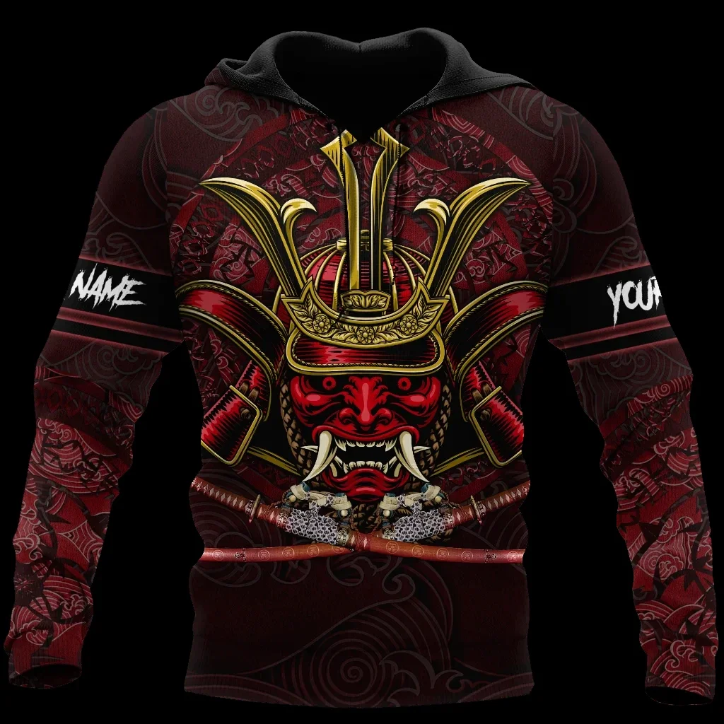 thumbnail image 1 of Sudadera con capucha para hombre nueva con estampado 3D de tatuaje de samurái japonés, tendencia de moda, ropa de manga larga estilo Y2K para hombre, 1 of 5