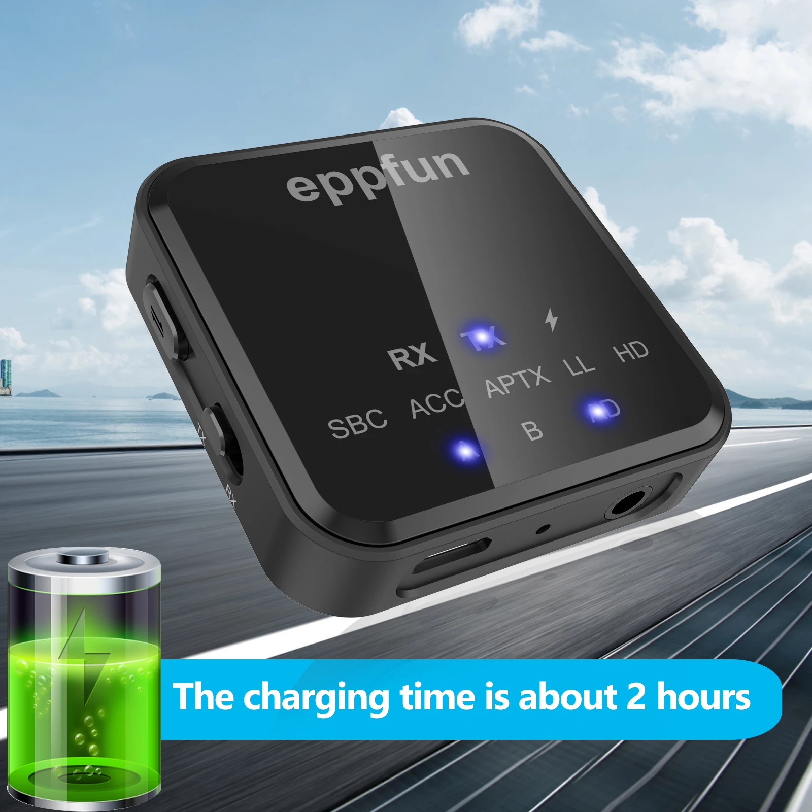 Bluetooth Adapter Bluetooth Audio Receiver Bluetooth Transceiver Adapter Audio Adapter Bluetooth Aux Adaptor eppfun Bluetooth 5.2 Transmitter and Receiver, Qualcomm aptX-Adaptive HD Low Latency Audio Adapter with 3.5 mm AUX/RCA f