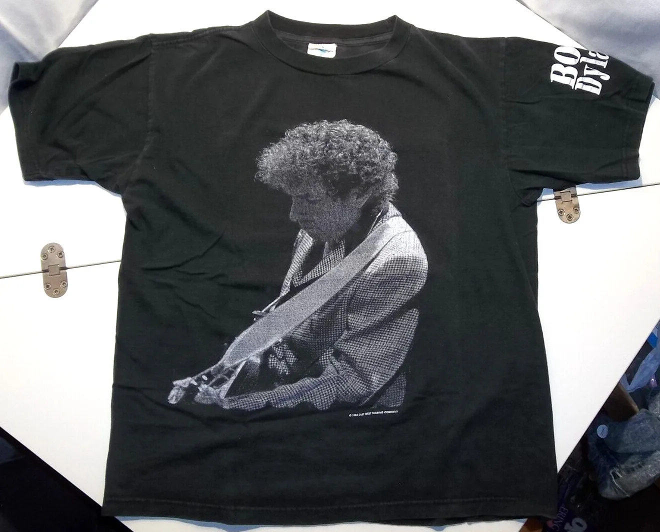Maglietta Vintage 1994 Bob Dylan East West Touring Company Champ Large Black White