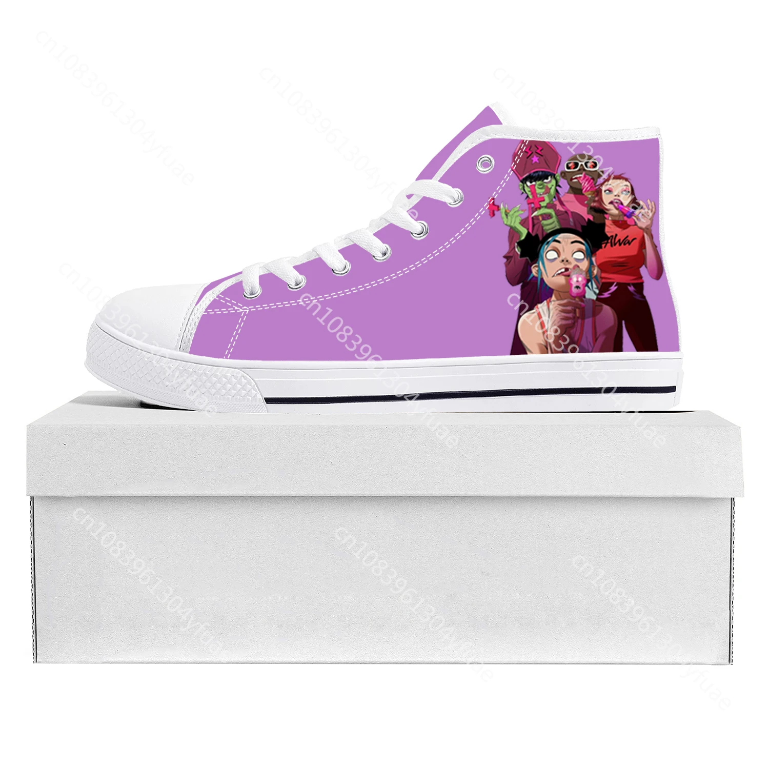 Gorillaz Virtual Rock Band Fashion High Top High Quality Sneakers Mens Womens Teenager Canvas Sneaker Couple Shoes Custom Shoe