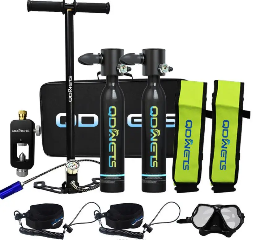 

0.5L Portable Oxygen Scuba Tank Dive Diving Breath Equipment Device + Refill Adapter + pump + glasses 5-10mins