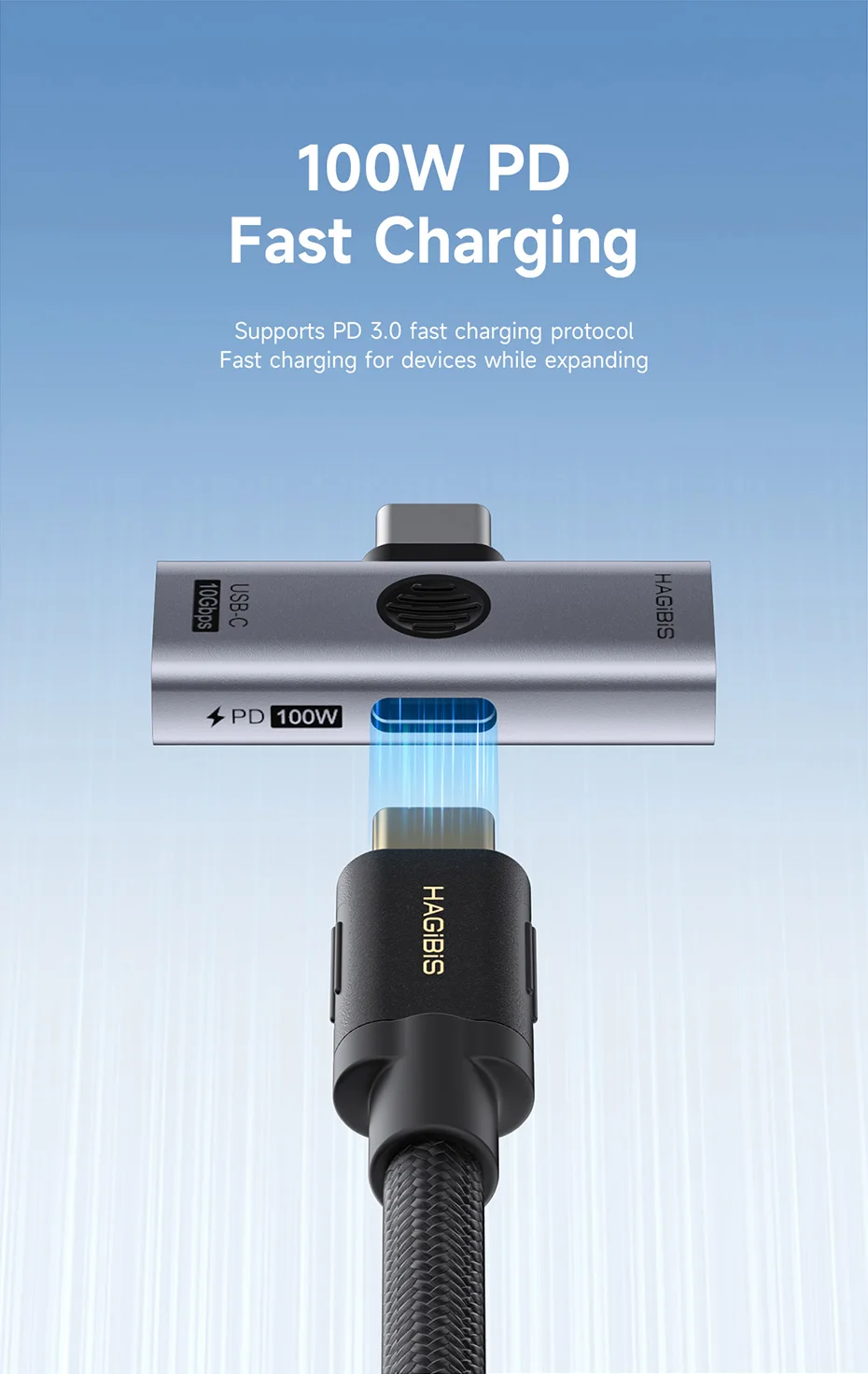 Dual USB C Adapter 2 in 1 Splitter Hagibis