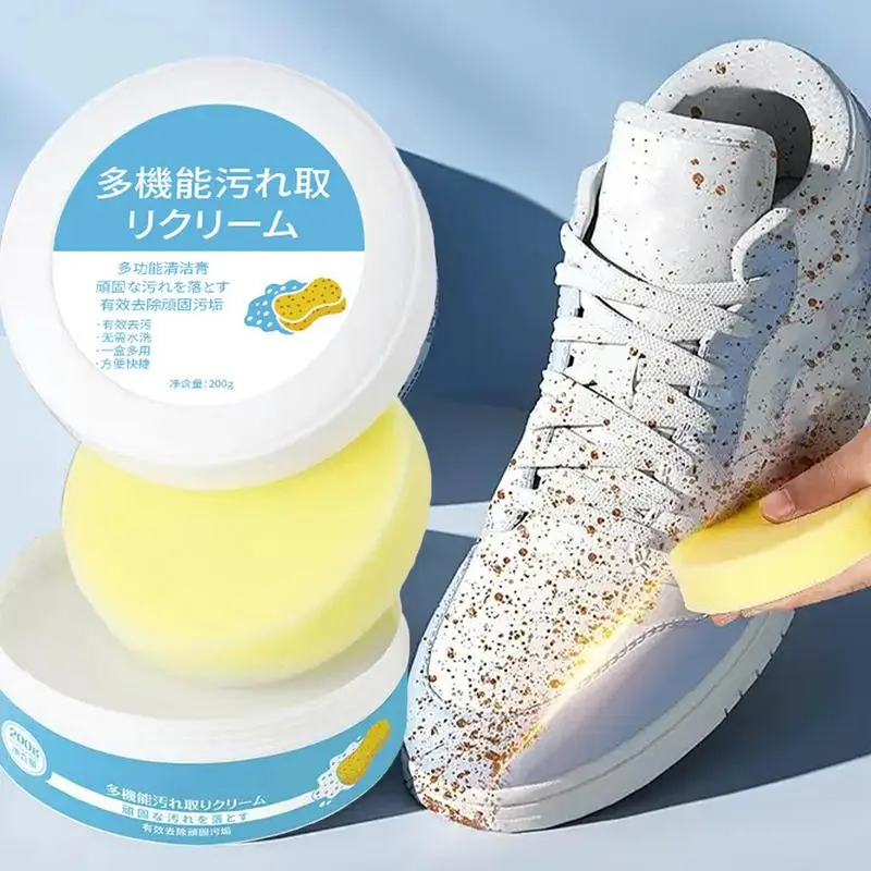Shoe Whiten Cleaner Multifunctional White Shoe Polish For Sneakers 200g Shoe Stain Remover Shoes Whiten Cleansing Gel For White