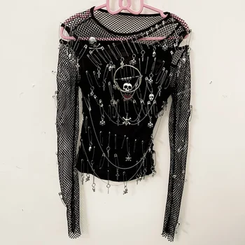 Cold Shoulder Fishnet Top 1
