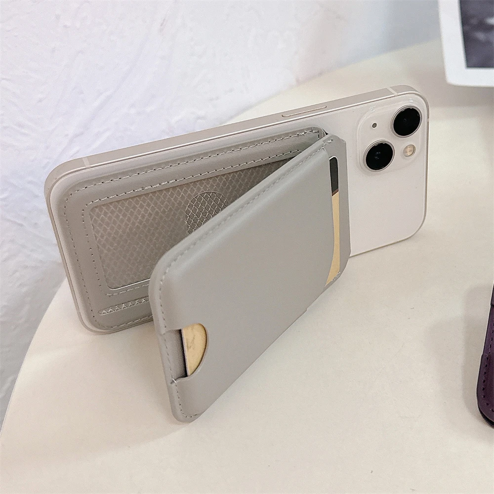 Magnetic Leather Foldable Card Holder Case with Magsafe Compatibility