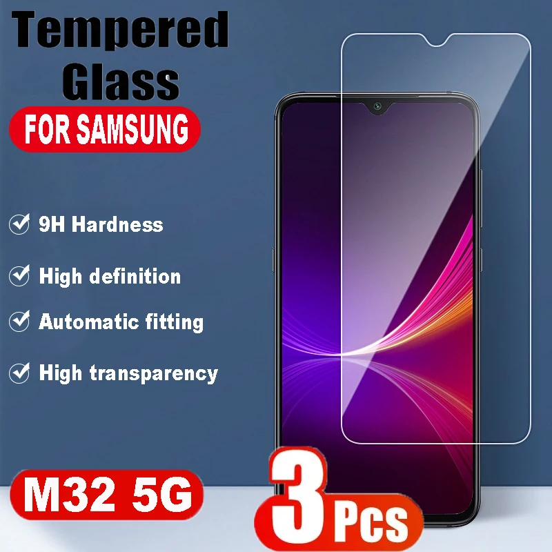 

3PCS Tempered Glass For Samsung Galaxy M32 5G Screen Protectors on Samsung Galaxy M32 5G Protective Glass Films