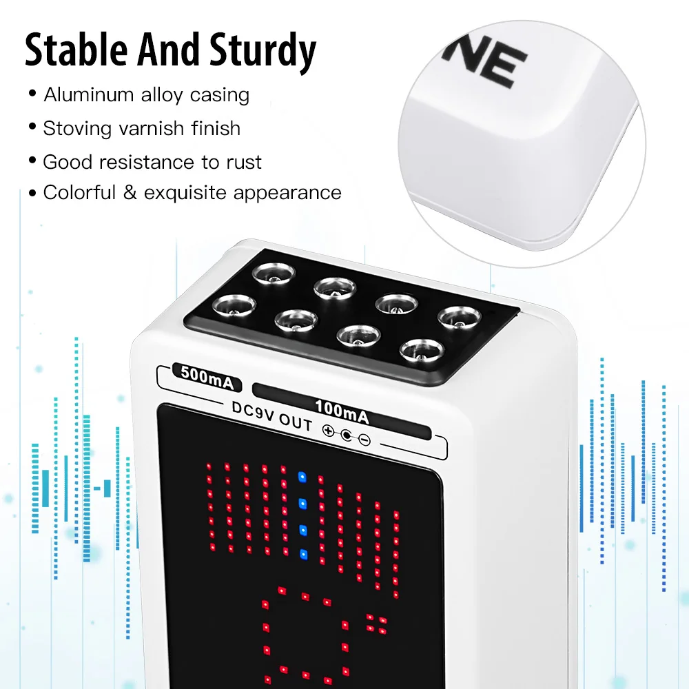 JF-18R POWER TUNE Tuner Pedal Power Supply & Guitar Tuner 2 in 1 Low Noise 8-Cha