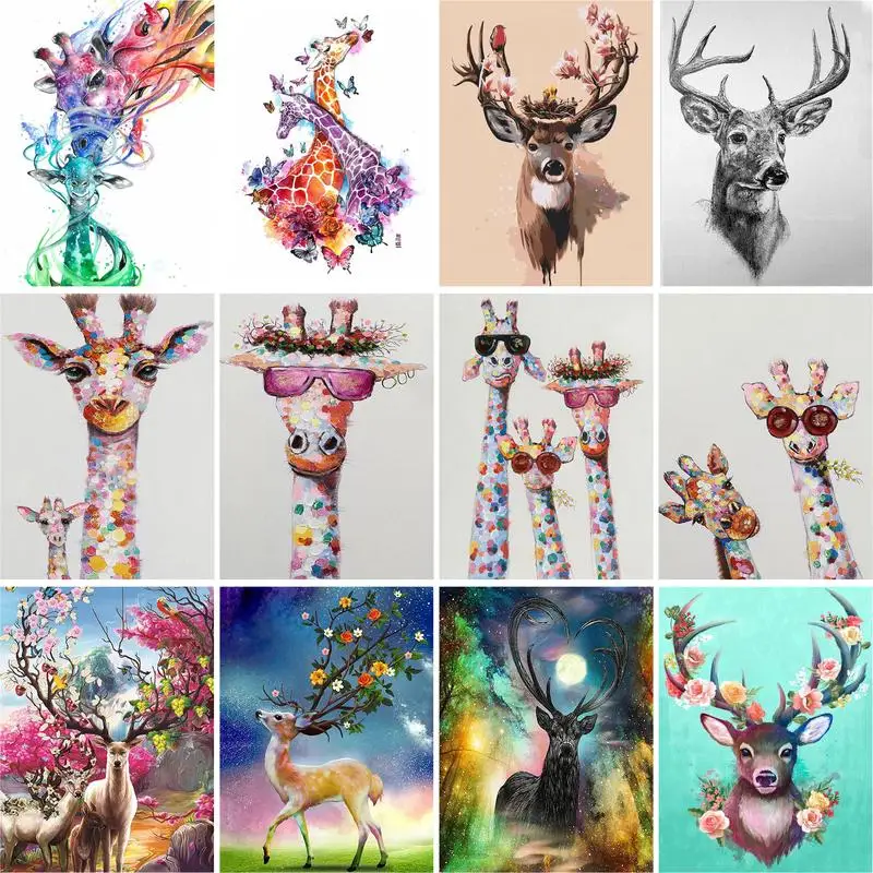 GATYZTORY Colorful Paint By Numbers On Canvas Markers By Numbers Animal  Deer Painting Numbers Unique Gift For Adult Children - AliExpress