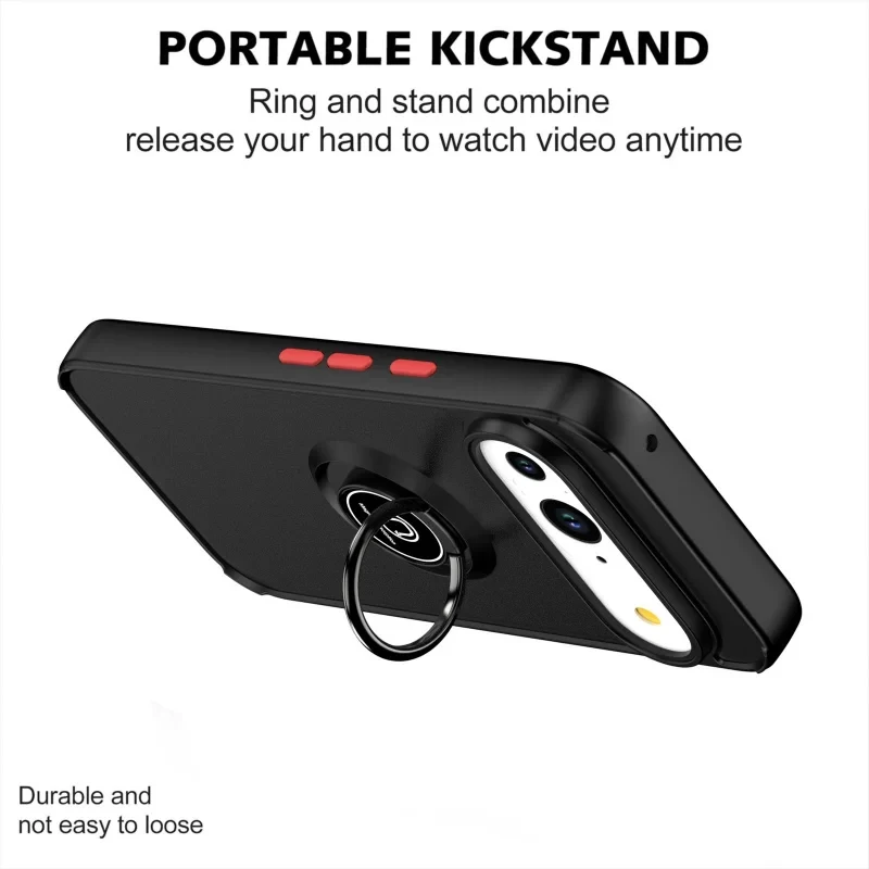 Luxury Matte Phone Case With Rotating Ring Holder For Google Pixel_voghion.com