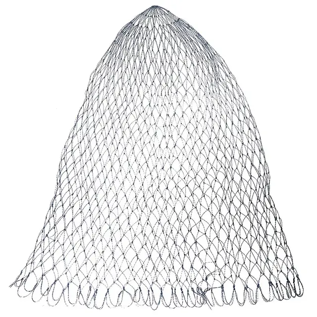 Nylon Foldable Fishing Landing Net Rhombus Mesh Fishing Net-D40/50/60cm 2