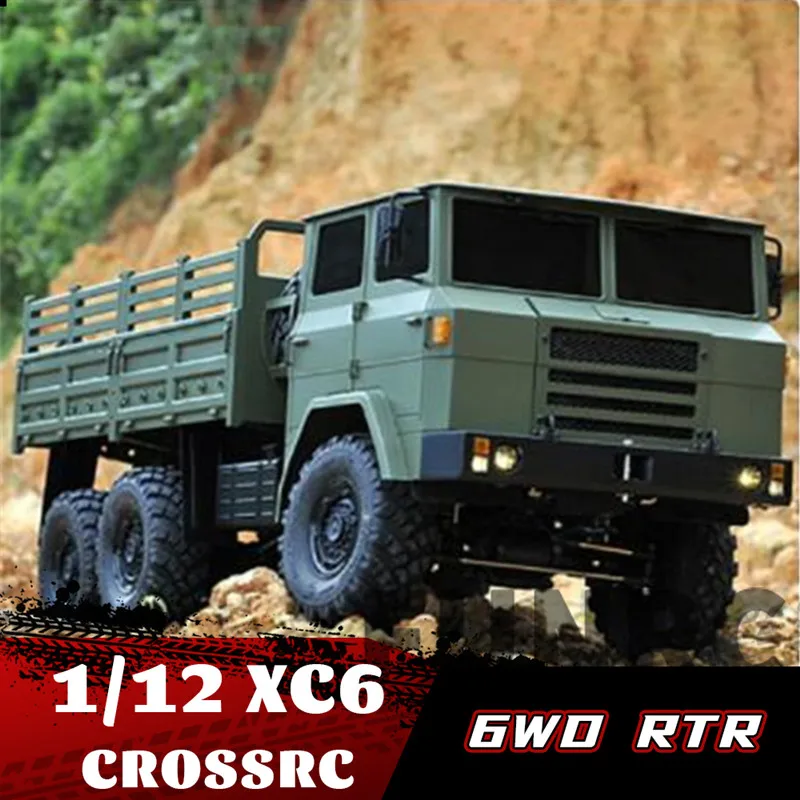 CROSSRC 높은 시뮬레이션 리모컨 오프로드 모델, 군용 트럭 버기 크롤러 키트, 성인 및 어린이 완구, XC6 1/12 RC 자동차, 6x6 6WD