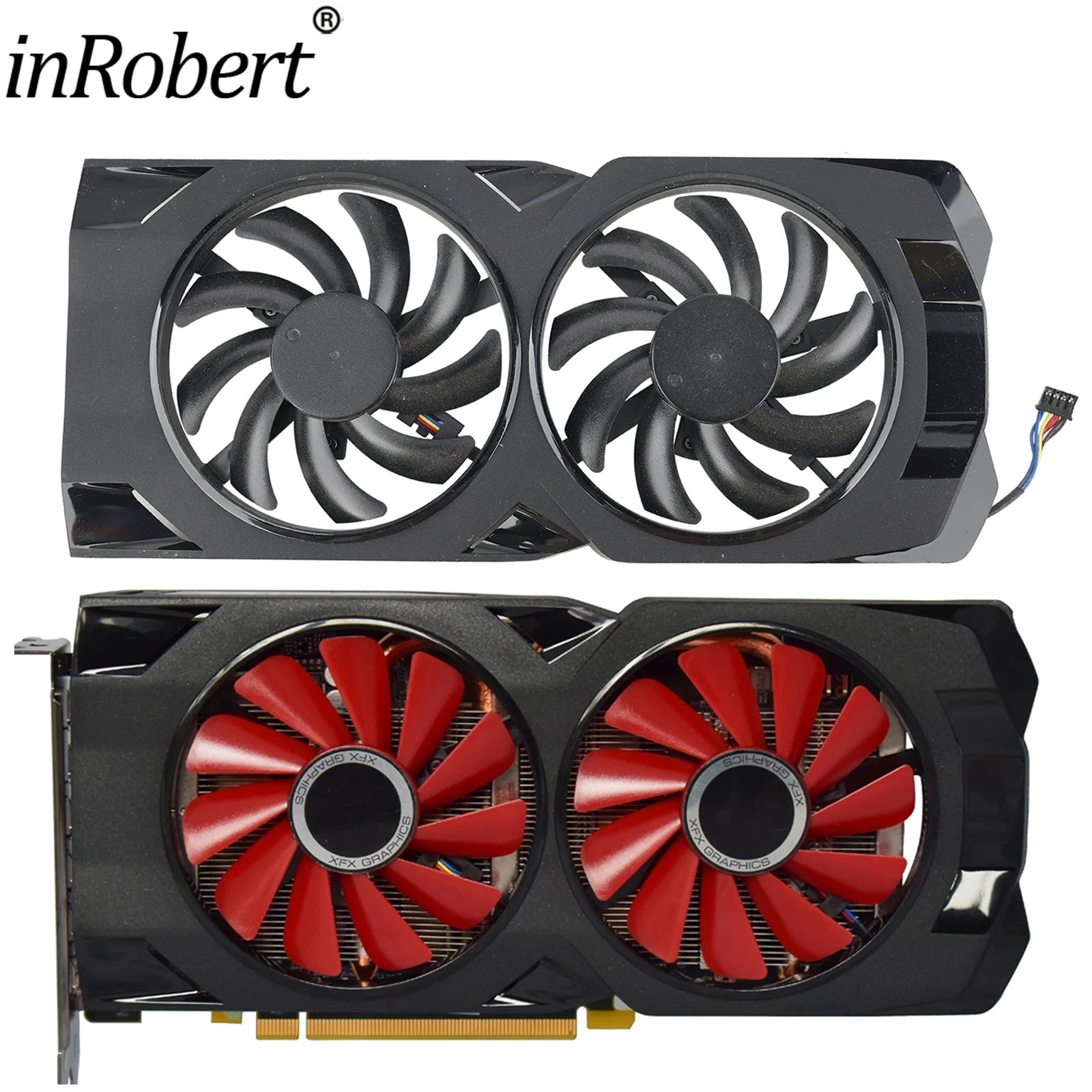 Ventilador com Caixa para Placa de Vídeo Gráfica Radiador Refrigerador Cf9010h12s Gpu Xfx rx 580 2048sp 470d 570 8gb Gpu 85 mm Cf9010h12s