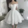 Short Sparkly Sweetheart Wedding Drezs Lace Up Back Off The Shoulder Knee Length For Women Customize To Measures Bridal Gowns 2