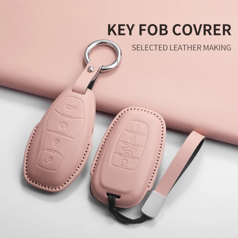 Car Key Case Cover Keyring Leather Accessories For FAW Hongqi E-HS9 H5 H9 Hs5 Eqm5 Hs7 Hq9