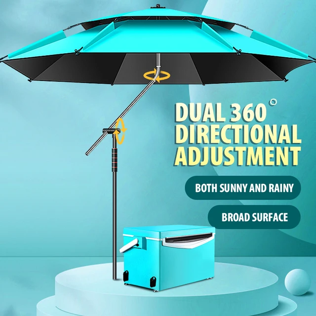 2.4m-2.6m Stainless Steel base Fishing Umbrella Folding Beach Sunshade  Thickened Universal Garden Parasol windproof Outdoor - AliExpress