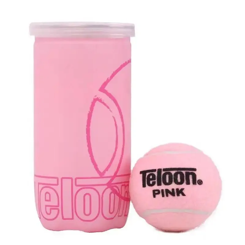 Pink Tennis Ball 2PCS/Canned Ladies Beginner Practice Training Tennis Ball Wear-Resistant and High Elasticity
