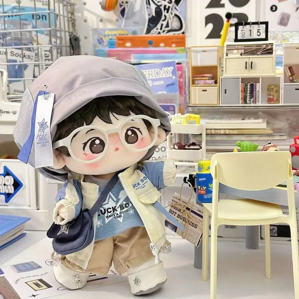 Hoodie 20cm Plush Toy Clothes Baseball Hat Set Shoulder Strap Cotton Doll Clothes Sportswear Clothing Plush Toy Clothes