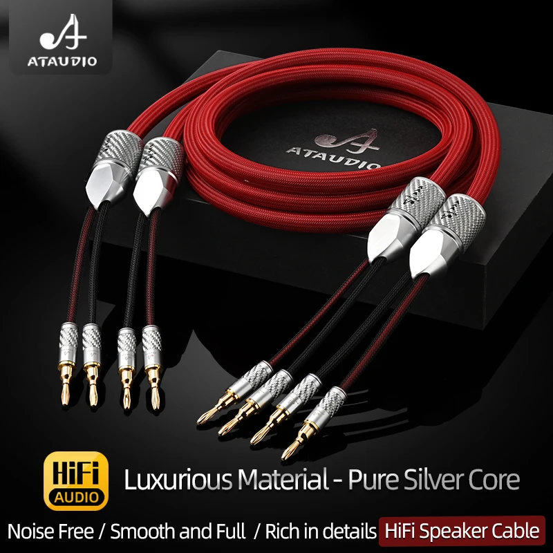 ATAUDIO6NPureSilverHiFiSpeakerCablewithGoldPlatedConvertible