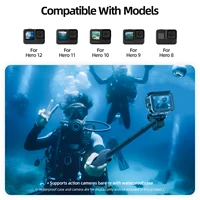 TELESIN Underwater Remote Control Selfie Stick Waterproof Diving Extendable Selfie Stick Wireless For Gopro Hero 8 9 10 11 12 13 - Image 6