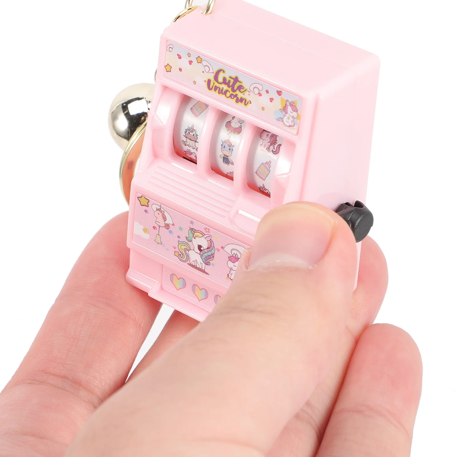 2 Pcs Rocker Keychain Mini Slot Machine for Kid Kids Adults Small Child