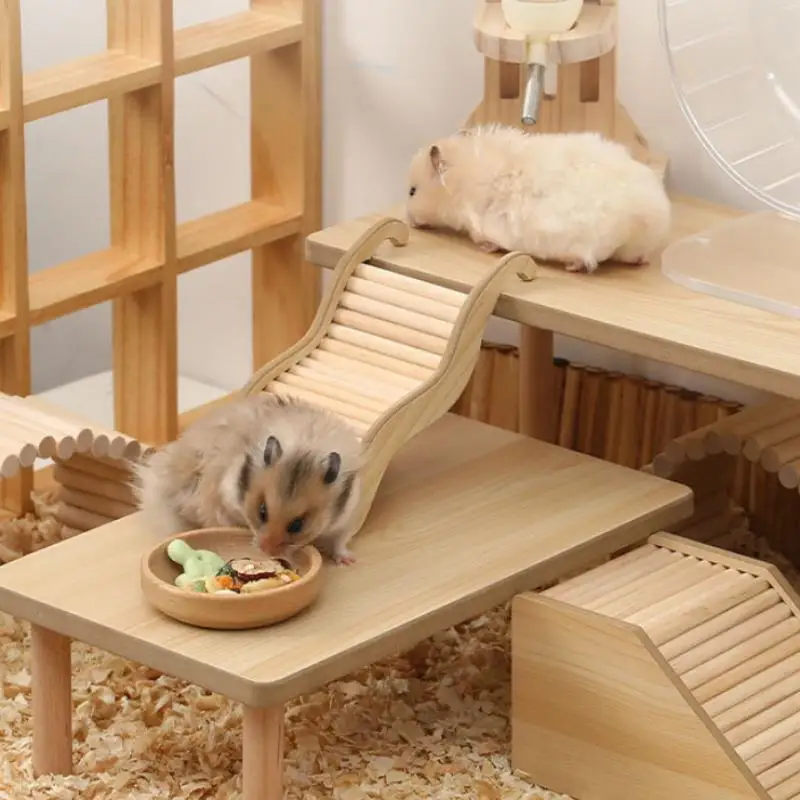 1pcs 나무 웨이브 계단 햄스터 애완 동물 사다리 놀이 용품 작은 동물을위한 ..