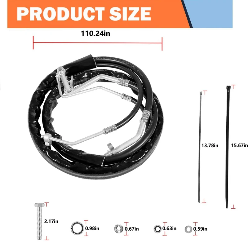 Fit for Rear AC Line Set Air Conditioning Hoses C68100 2012- Dodge Caravan、Grand Caravan、Chrysler -Country and Town Minivans