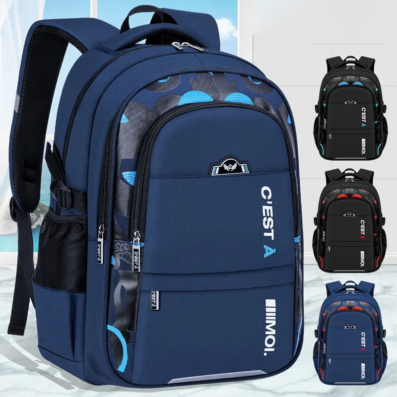 

Популярные синие и красные детские школьные ранцы 2023, Детский рюкзак, портфель для начальной школы, водонепроницаемые дорожные сумки для книг для мальчиков-подростков, Mochila