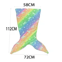 New Night Glow Mermaid Tail Blanket Soft Flannel Fleece Wearable Companion  Cute Kids Blankets  for All Seasons 6