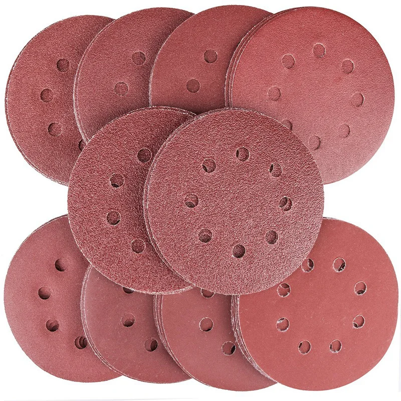 

80PCS Sanding Discs Pads, 40 60 80 100 120 150 180 240 320 400 Grits 8-Holes Sandpaper Assorted For Random Orbital Sander