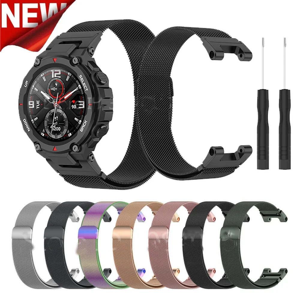 

Milan Magnetic Loop Strap For Xiaomi Amazfit T-Rex pro Wriststrap Bracelet Correa For Amazfit T-Rex 2 Milanese Metal Watchband