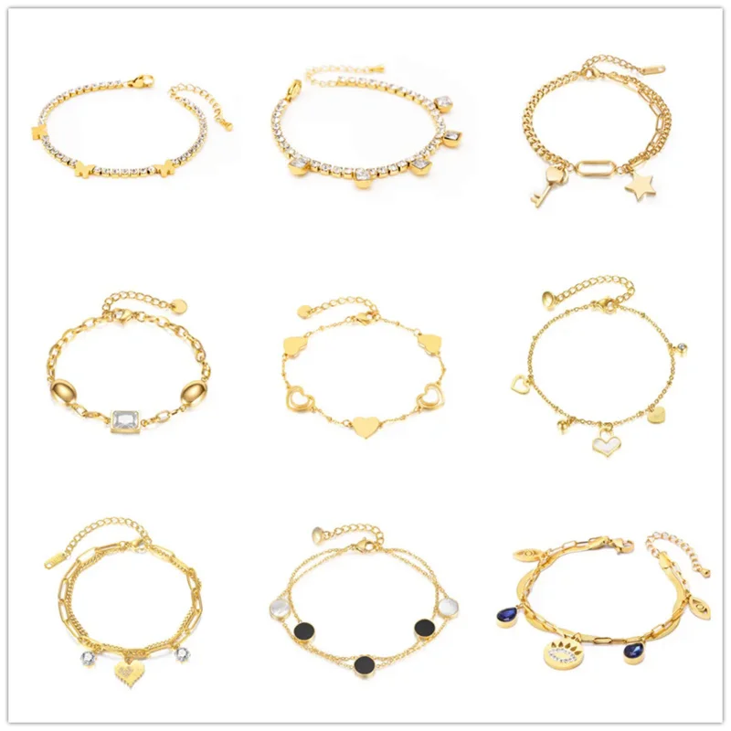 

Браслет женский из нержавеющей стали 316L, глянцевый квадратный браслет с геометрическим рисунком бабочки, персика, сердца, ювелирные аксессуары, B355