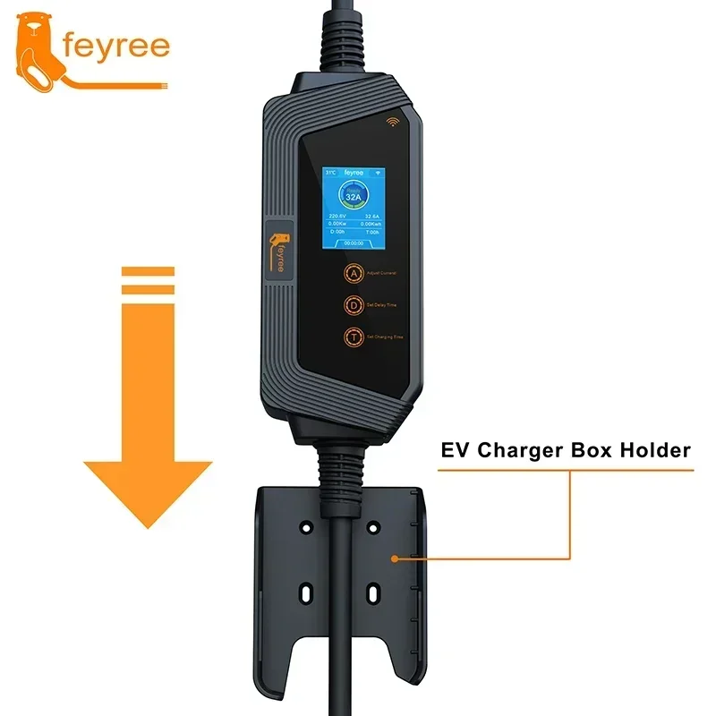 EV Charger 7KW 32A 1Phase Portable J1772 Socket with 5m Cable Smart APP WIFI Control Version for Electric Vehicle