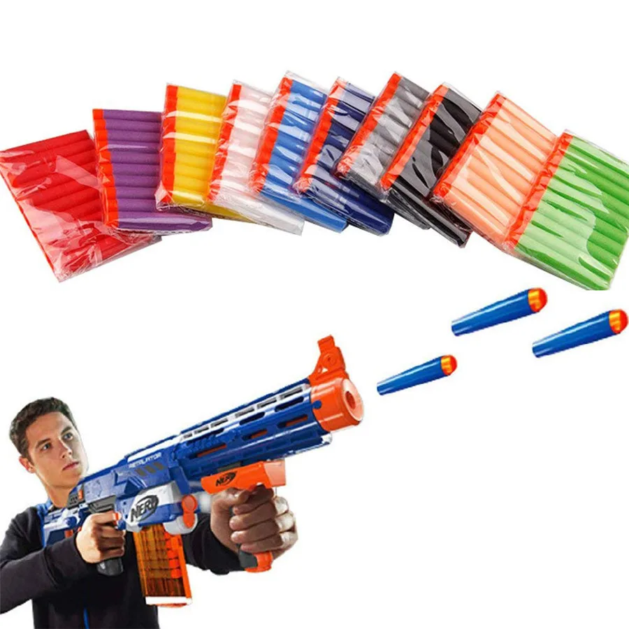 500PCS Solid Round Head Bullets 7.2cm for Nerf N-strike Elite Series Blasters Foam EVA Refill Darts Kids Toy Guns Accessories