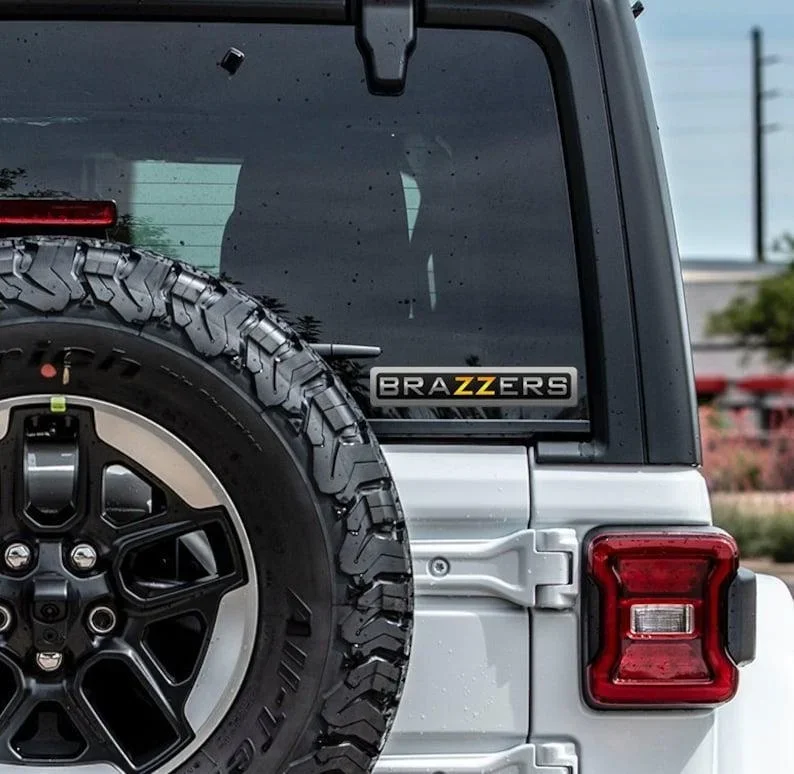 For Brazzers Funny Vinyl Window or Bumper Sticker High Quality Weather proof Sticker Latex