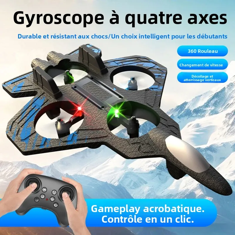 Hélicoptère RC télécommandé 2.4GHz, 3 canaux, LED, bleu/vert