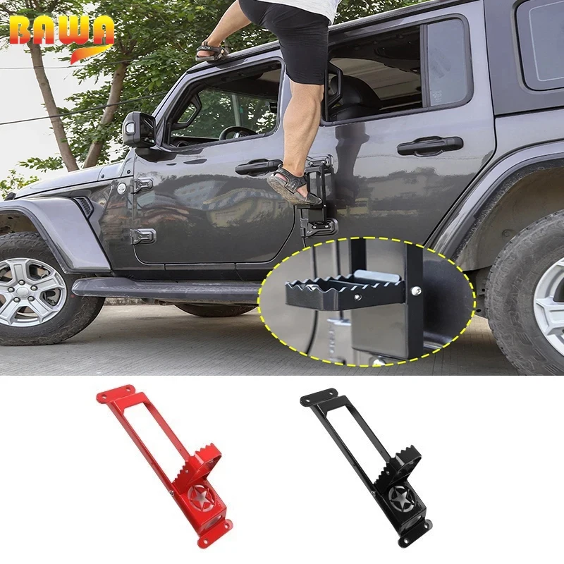 BAWA Door Steps Climbing For Jeep Wrangler JK JL 2007+ Car Door Hinge