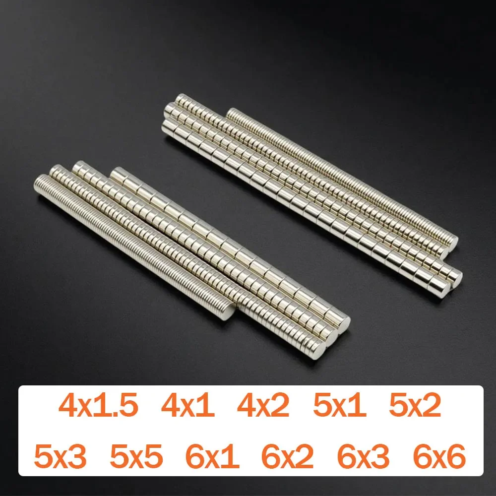แม่เหล็กแรงสูง N35 แม่เหล็กกลม NdFeB แม่เหล็กนีโอไดเมียมทรงพลัง แม่เหล็กติดตู้เย็น ﻿   4x2 5x2 5x3 6x2 6x3 มม. 1