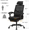 Ergonomic Office Chair Footrest Home Office Desk Chair with Headrest and Backrest 90 135 Adjustable Mesh Computer Desk Chair 2