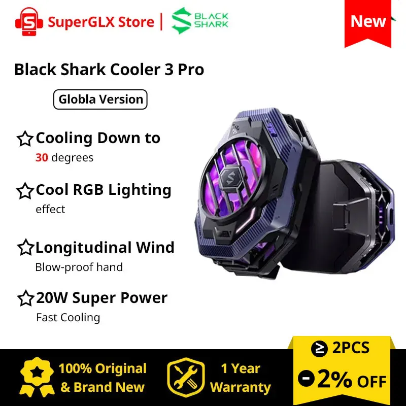 

Оригинальный кулер Black Shark Cooler 3 Pro с RGB подсветкой, вентилятор быстрого охлаждения FunCooler для игрового телефона iPhone/Black Shark/Rog/Nubia/Lenovo