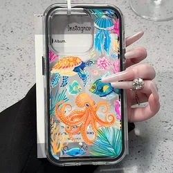 Sea Turtles Aesthetic Clear Silicone Phone Case - Soft Shockproof Cover - iPhone 15 (HE - P8147)