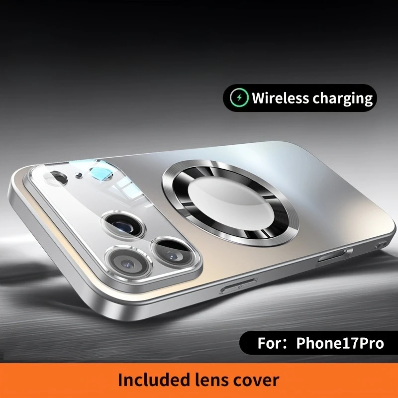 Luxury Titanium Metallic Matte Case with Glass Lens Protection and Magsafe Compatibility