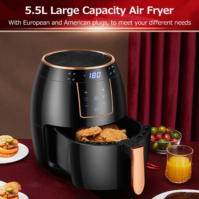 900W 110V-220V Household 8L Air Fryer No Oil Electric Fryer with Gridiron  Intelligent Touch Screen Oven for Whole Chicken - AliExpress