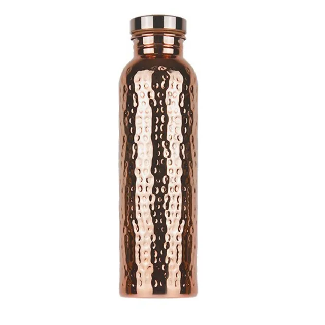 800ML Electroplated Copper Water Bottle​ ​One-Click Open Lid​ Anti-Slip​ ​Hammer Pattern Bottle​ Sports Water Bottle 5
