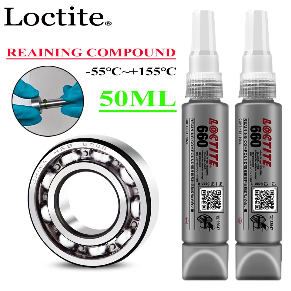 1/10 Pz Loctite 660 50Ml Colla Metallo Reaining Composto Adesivo Di Ritenzione Anaerobico Loctite 660 Metallo Riparazione Sigillante Per Calafataggio