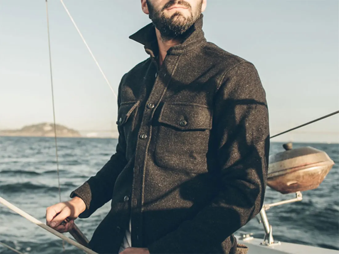 

Men's Jacket Coat Maritime Black Shirt Jacket Fashion Solid Color Winter Warm Jacket Casual Long Sleeve Lapel Overcoat Jacket