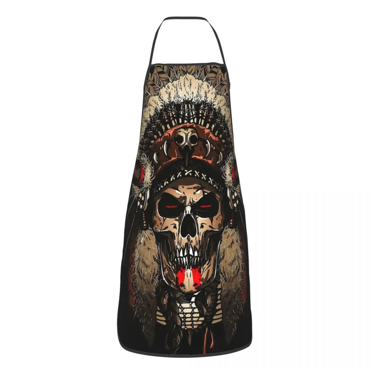 

Нагрудник с красным черепом Apache1, фартуки унисекс для мужчин и женщин