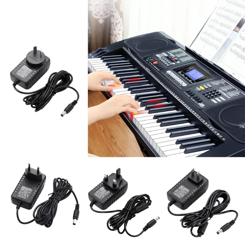 

12V Keyboard with Long 8.2ft Cable Power Adapter for Yamahas Keyboards Power Supply Cord Cable Drop Shipping