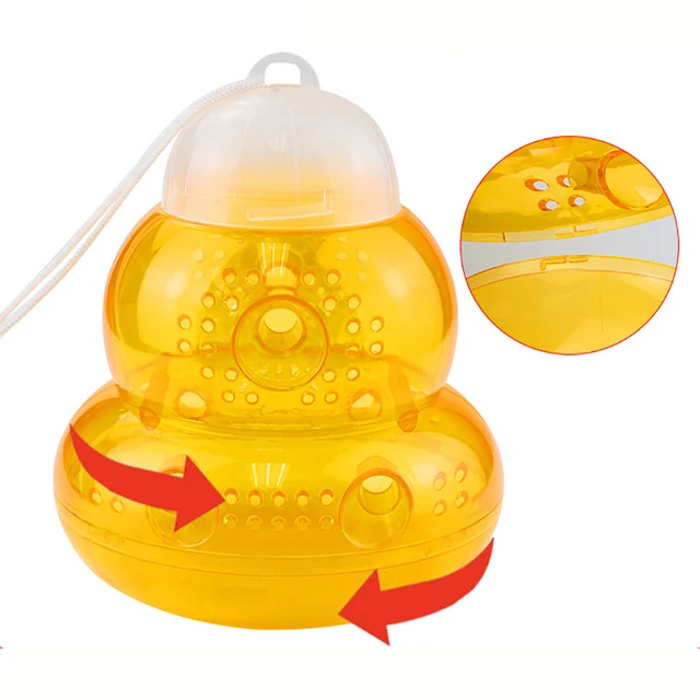 1/2Db Függő Darázs Csapdájlé Cukros, Újratölthető Üres Tartály, Hogy Elkapja A Méhes Rovargyilkos Újrahasznosítható Kürtcsapdákat - Image 3