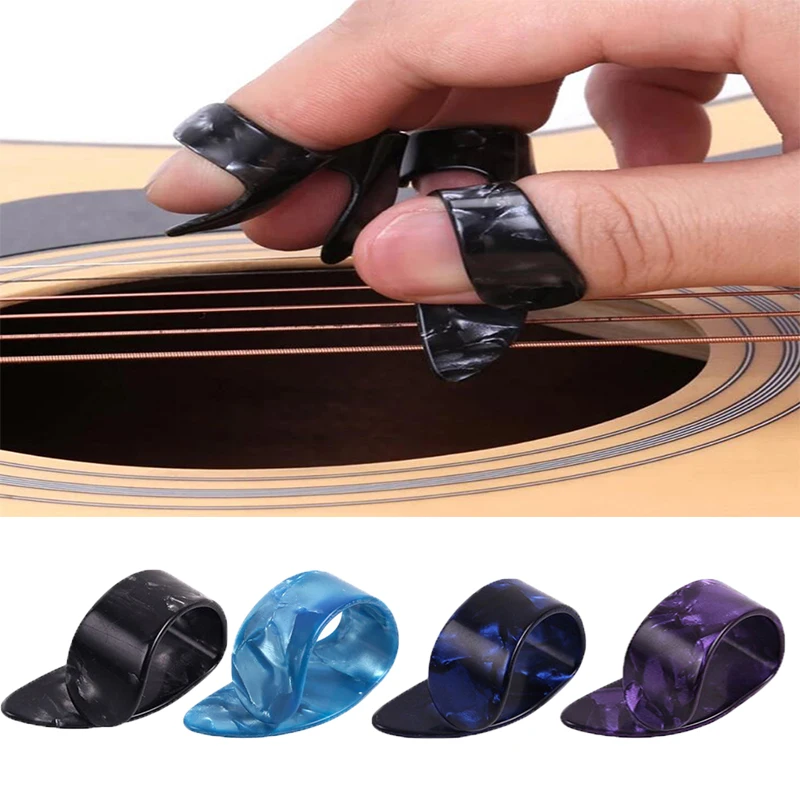 4pcs1Thumb3FingerGuitarPicksGuitarCelluloidFingerpicksGuitar