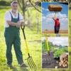 45 Inches Long Handle Spading Fork, Pitch Fork, 4-Tine Heavy Duty Garden Fork with Ergonomic No-Slip D-Grip Handles 1